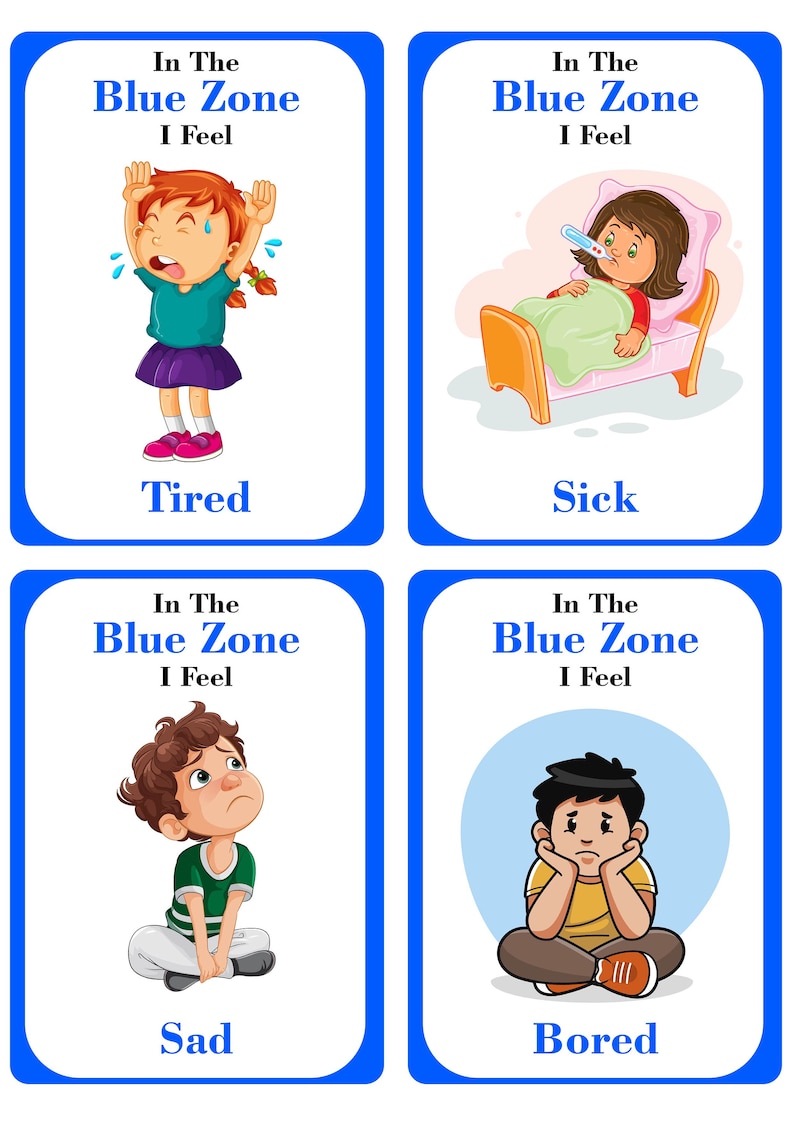 Zones of Regulation Flash Cards for Kids - Emotional Regulation ...