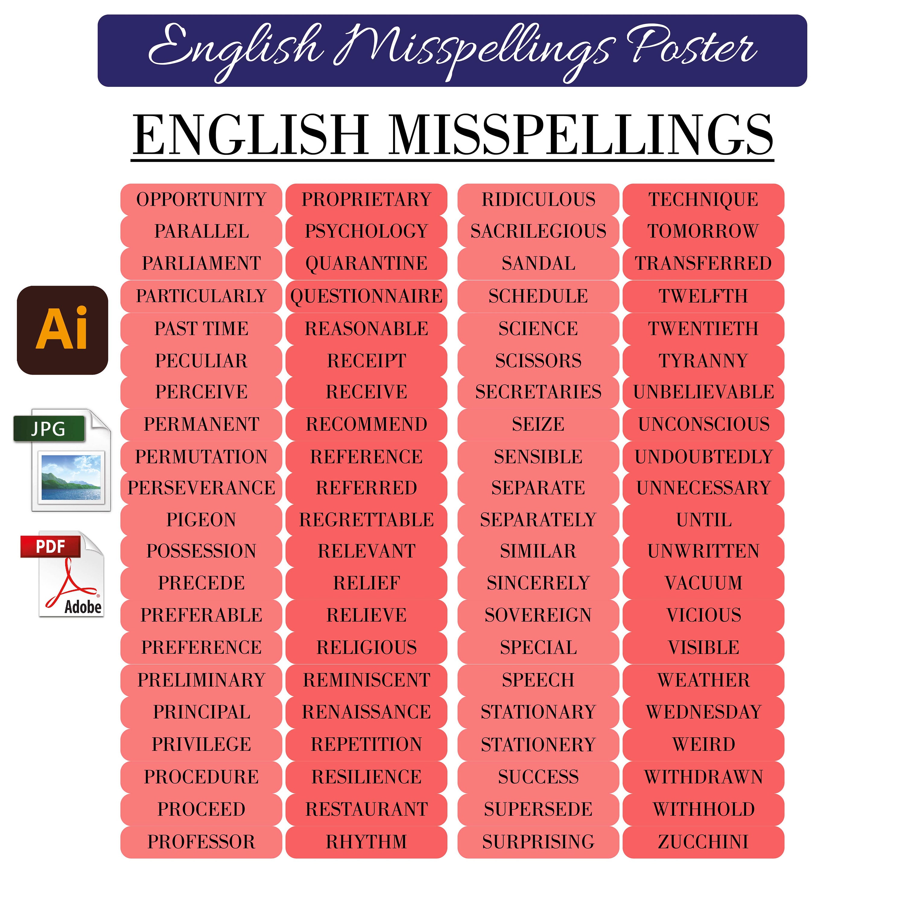 Stop Making These Mistakes! 1000 Common Misspellings (Pdf) - l8338f5
