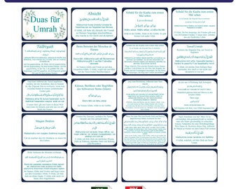 Umrah Dua Flash Cards | Arabic-German Printable (PDF Download A4 Page)