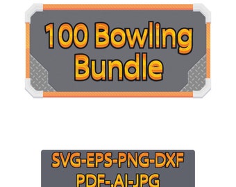 Bowling SVG Bundle | Pin Silhouettes and Clipart | Cricut and Cameo Designs | PNG Vector EPS Dxf | Tropical Logo and Print Ball