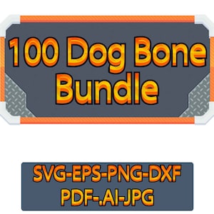 Paquete SVG de hueso de perro: diseño de hueso para Cricut y manualidades / Silueta de juguete para mascotas, Clipart de hueso de animal, Archivo vectorial PNG, Archivos de corte Dxf, .AI