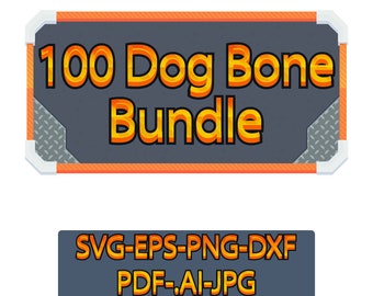 Dog Bone SVG Bundle  - Bone Design for Cricut and Crafting | Pet Toy Silhouette, Animal Bone Clipart, PNG Vector File Eps Dxf .AI Cut Files