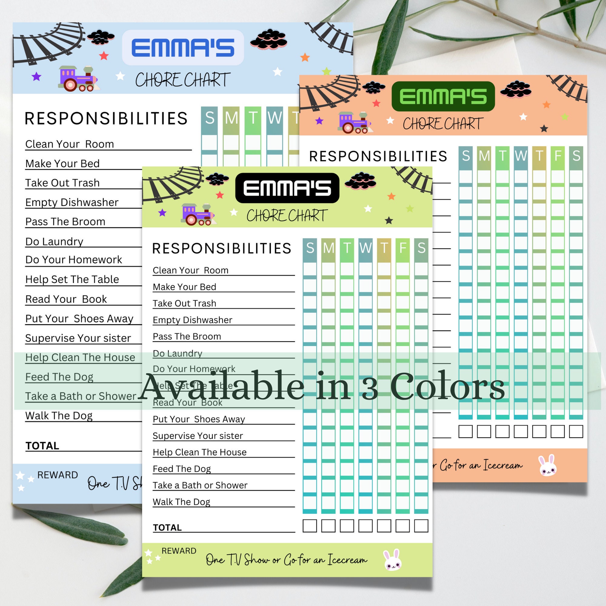Editable Allowance Chart for Kids Allowance Tracker Editable Chore