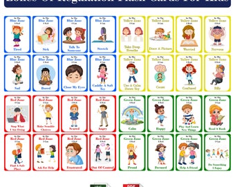 Zones of Regulation Flash Cards for Kids - Emotional Regulation Learning Tool - Digital Download and Printable