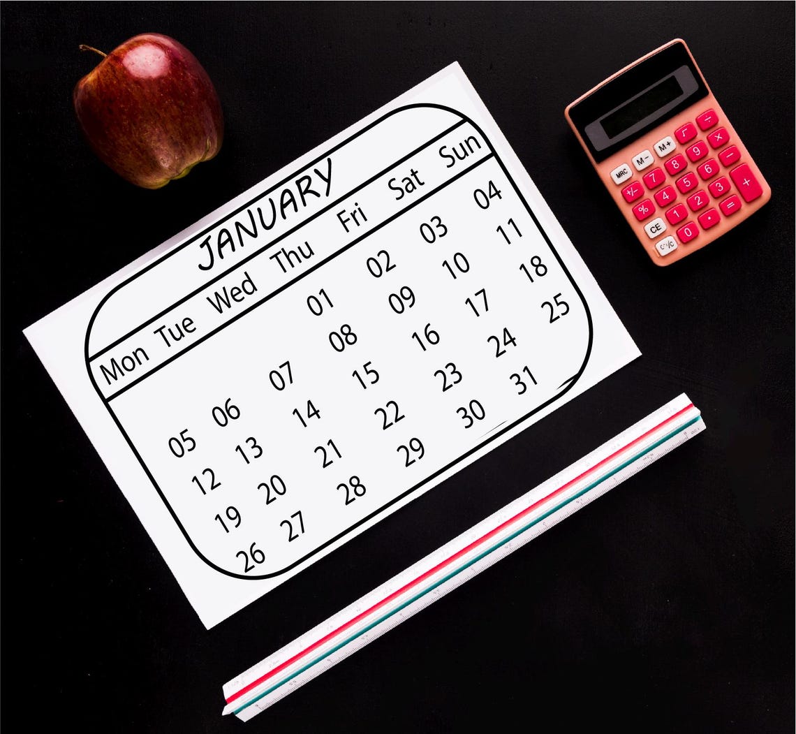 Minimalist 2026 Desk Calendar | Printable Desk Calendar | Modern Office ...