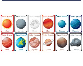 Solar System Flash Cards for Kids - PDF and JPG Download
