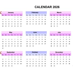 2026 Kids Wall Calendar | Printable Monthly Planner for Children | Learning Fun
