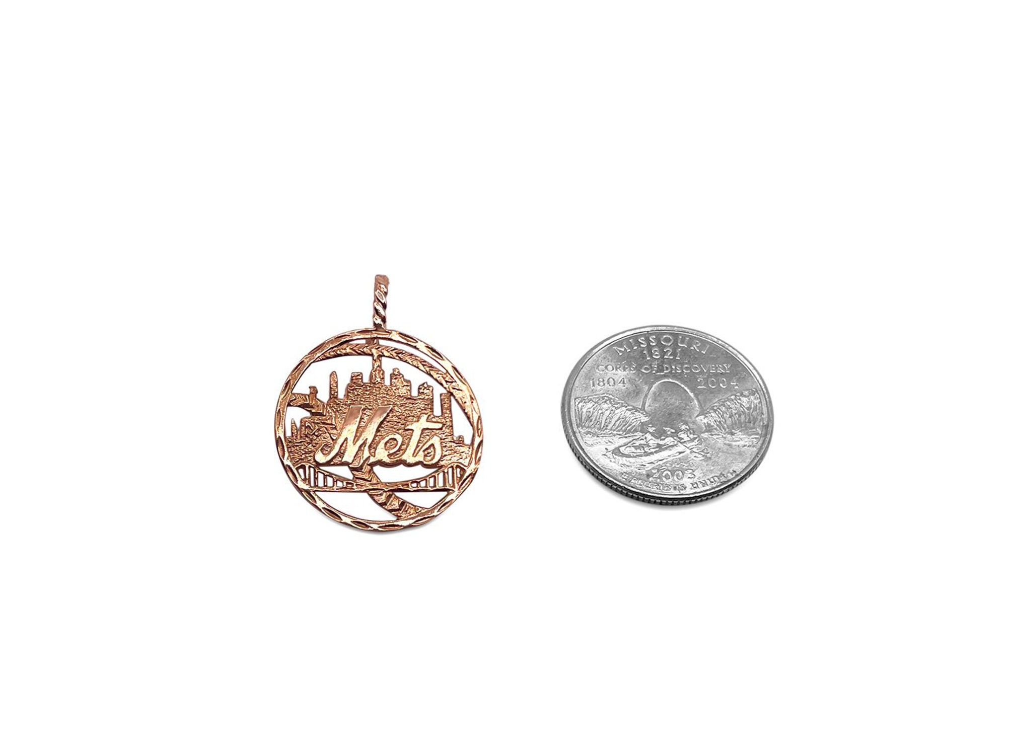 14K Gold New York Mets Pendant| Solid 14K Gold Mets Charm 14K Gold New York Mets Pendant| Solid 14K Gold Mets Charm