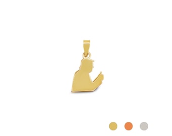 14K Solid Gold Trump Pendant for Necklace | Custom Presidential Jewelry | Donald Trump Silhouette Gift for Trump MAGA Supporters|For her/him