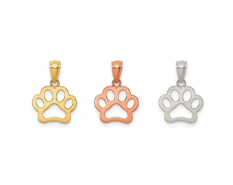 10K, 14K Gold Paw Charm| Gold Paw Charm, Dainty Dog Paw Pendant, Solid Gold Charm, Pet Lover, Dog Lover, Cat Paw, Gift for her.