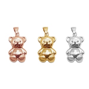 Solid 10K Teddy Bear Gold Charm| 10K Real Gold Teddy Bear| 10 karat| Real Gold 10k Gold Teddy Bear| Women and Men Charm|Gift| Jewelry Dainty