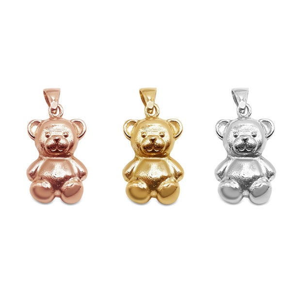 Breloque en or massif 10 carats ours en peluche | Ours en peluche en or véritable 10 carats | 10 carats | Ours en peluche en or véritable 10 carats | Charme pour femme et homme|Cadeau| Bijoux délicats