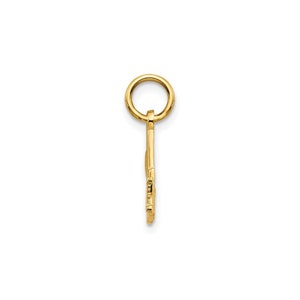 May include: A gold-colored charm in the shape of a lowercase letter 's'. The charm has a smooth, polished finish and a circular jump ring for attaching to a necklace or bracelet.