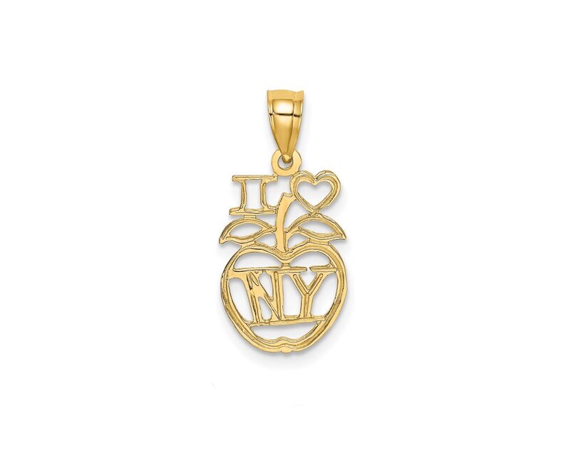 14K Gold I Love NY Charm I Love New York Pendant, the Big Apple Charm