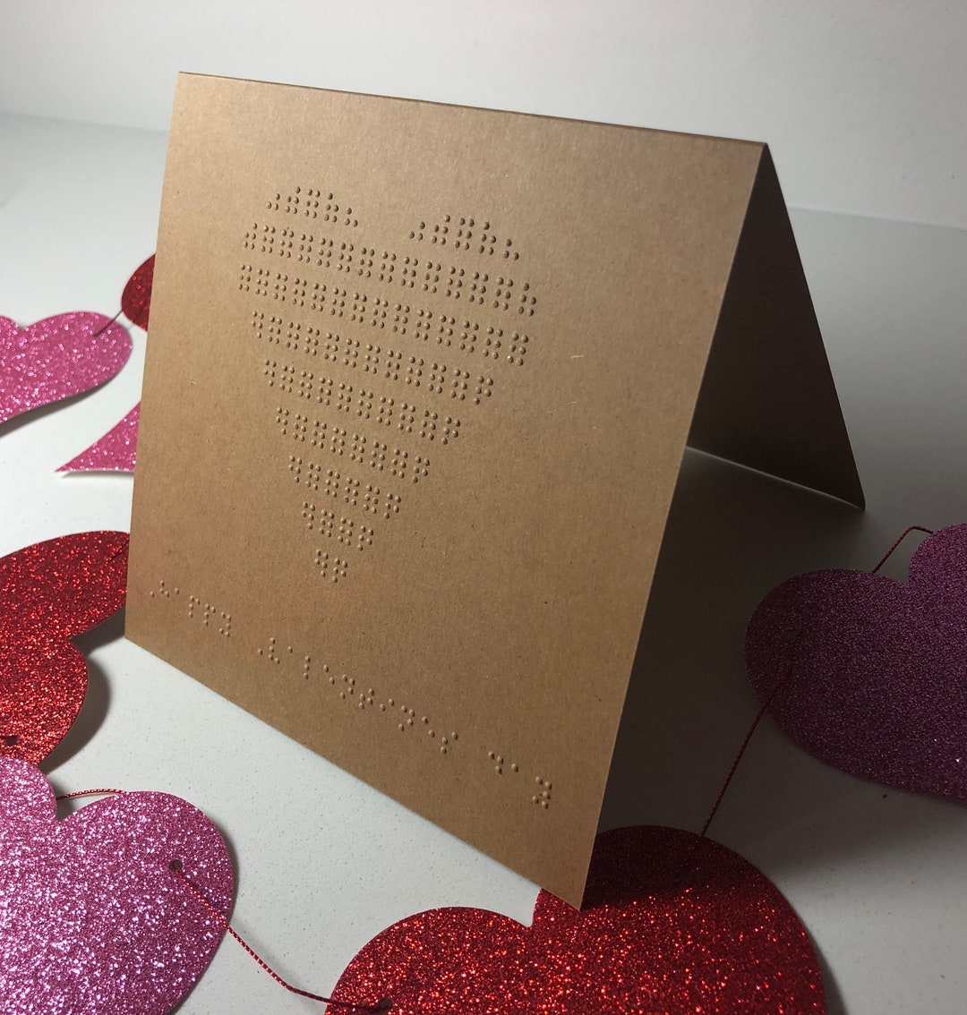 Tactile Braille Valentines Card Etsy