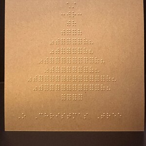 Tarjeta táctil del árbol de Navidad en braille