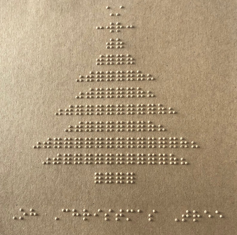 Braille Christmas Tree Tactile Card Etsy UK
