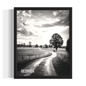 Georgia Countryside States Art Print, woonkamer muurkunstposter, origineel schilderij artwork decor