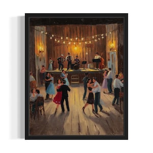 Louisiana Dance Night States Art Print, Living Room Wall Art Poster, Original Painting Artwork Decor
