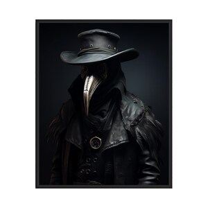 The Plague Doctor Art Print, Scary Spooky Haunted Gothic Wall Art Painting Decor Photo