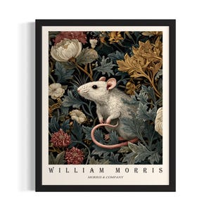 Rat William Morris Animal Poster Art Print, Living Room Wall Art Poster, Original Painting Artwork Decor