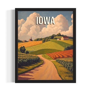 Iowa Summer State Park State Park States Art Print, Living Room Wall Art Poster, Original Painting Artwork Decor