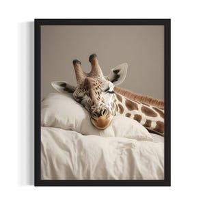 Giraffe Tier Schlafzimmer Poster Kunst Druck, Schlafzimmer Wand Kunst Poster, Original Malerei Kunstwerk Dekor