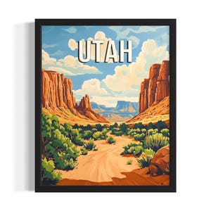 Utah Spring States Poster Art Print, Living Room Wall Art Poster, Original Painting Artwork Decor