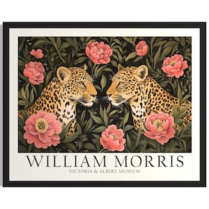 Leopard Morris Animals Poster Art Print, Living Room Wall Art Poster, Original Painting Artwork Decor