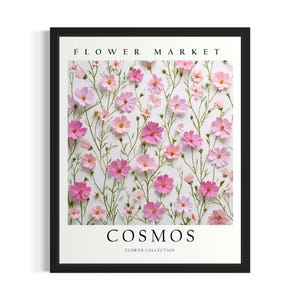 Cosmos Flower 3D Poster Art Print, Living Room Wall Art Poster, Original Painting Artwork Decor