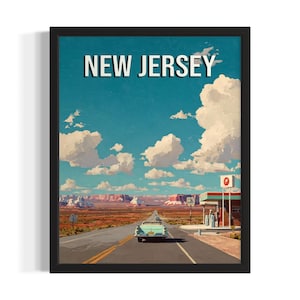 New Mexico Highway Road States Poster Art Print, Living Room Wall Art Poster, Original Painting Artwork Decor
