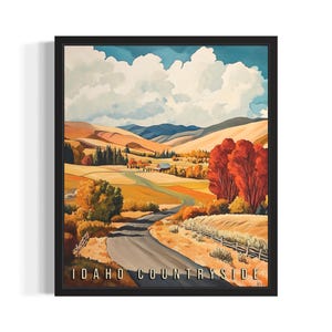 Idaho Autumn States Art Print, woonkamer muurkunstposter, origineel schilderij artwork decor