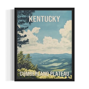 Kentucky Cumberland Plateau States Art Print, Living Room Wall Art Poster, Original Painting Artwork Decor