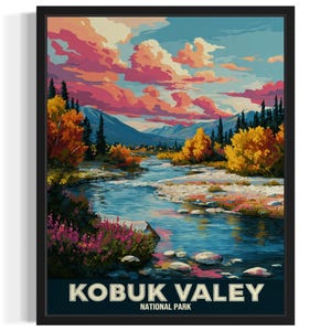 Kobuk Valley National Park Poster Art Print, Living Room Wall Art Poster, Original Painting Artwork Decor
