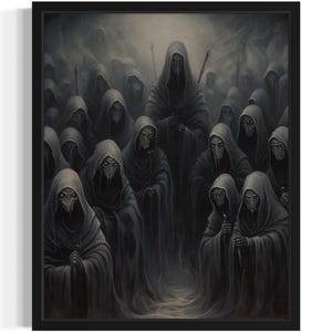 Exército de fantasma Bat Art Print, assustador assustador gótico Wall Art Painting Decor Photo
