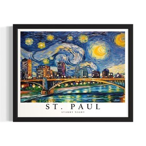 Minnesota St Paul States Plakat artystyczny, plakat ścienny do salonu, oryginalne dzieło sztuki dekoracyjnej