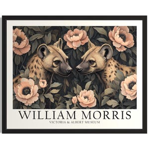 Hyena Morris Animals Poster Art Print, Living Room Wall Art Poster, Original Painting Artwork Decor