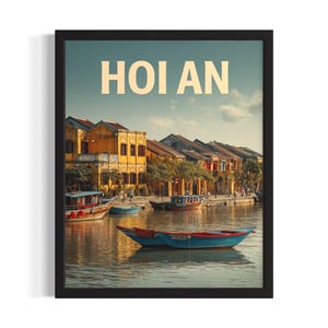 Hoi An, Vietnam Asia Poster Art Print, Living Room Wall Art Poster, Original Painting Artwork Decor