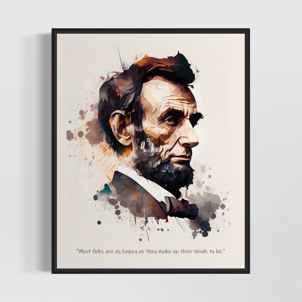 Abraham Lincoln Watercolor Art Print, Abraham Lincoln Painting Wall Art Decor, Original Artwork