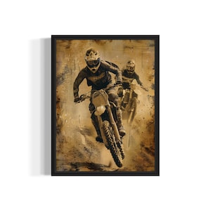 Supercross Poster Art Print, Vintage Gothic Wall Art Painting