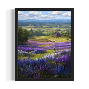 Minnesota Wildblumen Wiese Staaten Poster Art Print, Wohnzimmer Wand Kunst Poster, Original Malerei Kunstwerk Dekor