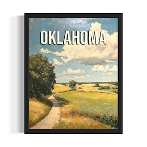 Oklahoma Spring States Poster Art Print, Living Room Wall Art Poster, Original Painting Artwork Decor