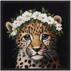 Leopard Nursery Animal Poster Art Print, Living Room Wall Art Poster, Original Painting Artwork Decor