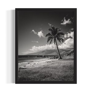 Hawaii Maui zwart-wit staten Art Print, woonkamer muurkunstposter, origineel schilderij artwork decor