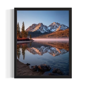 Idaho Sawtooth Mountains States Art Print, woonkamer muurkunstposter, origineel schilderij artwork decor