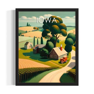 Iowa Scenery State Park State Park States Art Print, Living Room Wall Art Poster, Original Painting Artwork Decor