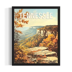 Impression d&#39;art Tennessee Cumberland Plateau States, impression d&#39;art, affiche d&#39;art murale de salon, décoration d&#39;oeuvre de peinture originale