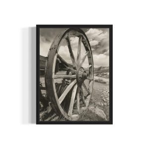 Wagon Wheel Poster Art Print, Vintage Gothic Wall Art Painting Decor Photo