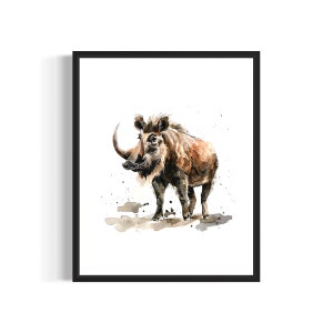 Póster con impresión artística de acuarela de jabalí, pintura de animales, decoración de pared