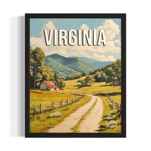 Virginia Summer States Poster Art Print, woonkamer muurkunstposter, origineel schilderij artwork decor